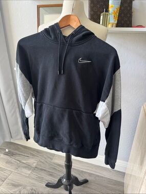 Nike Black Hoodie with Gray Sleeve Panels